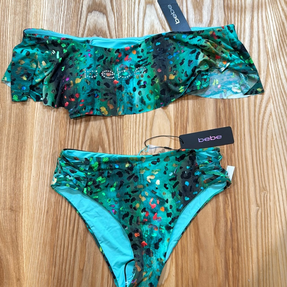 Bebe bikini blue green Medium